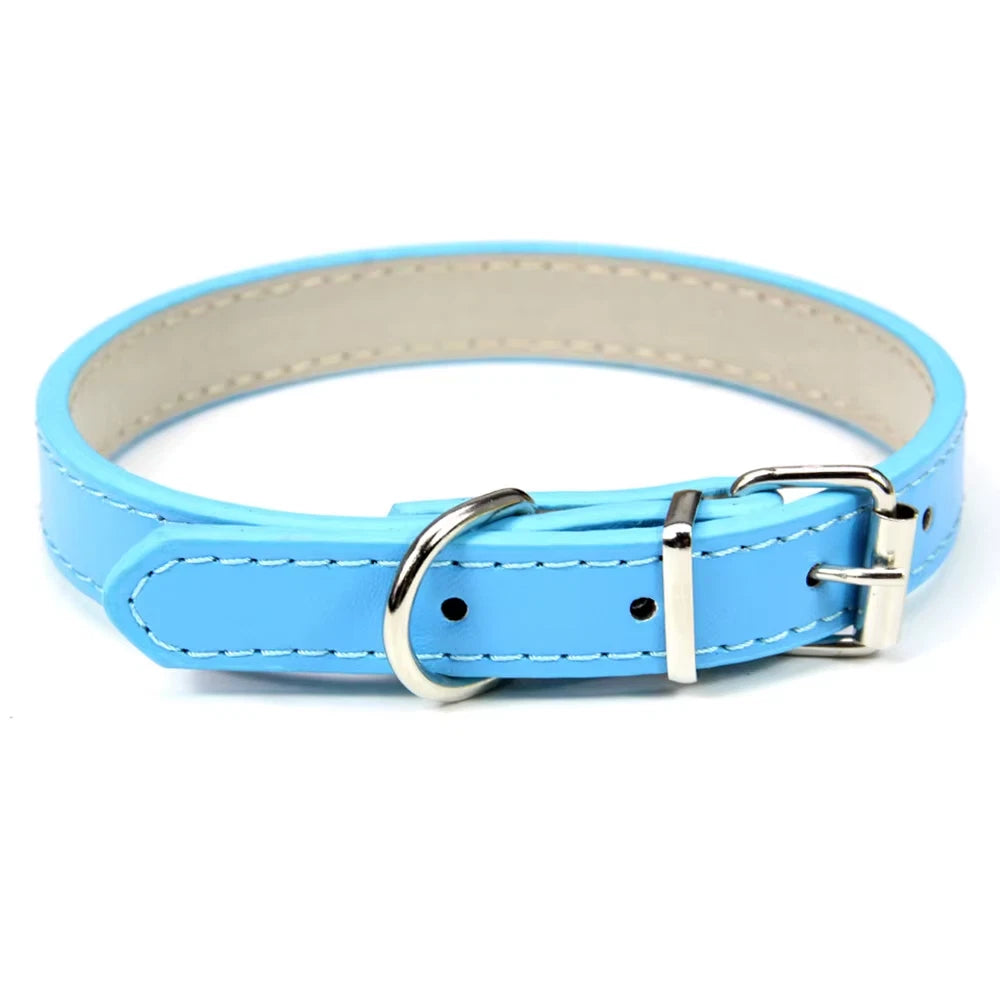 Soft PU Leather Pet Collar – Adjustable Collar for Dogs, Cats, Puppies and Kittens
