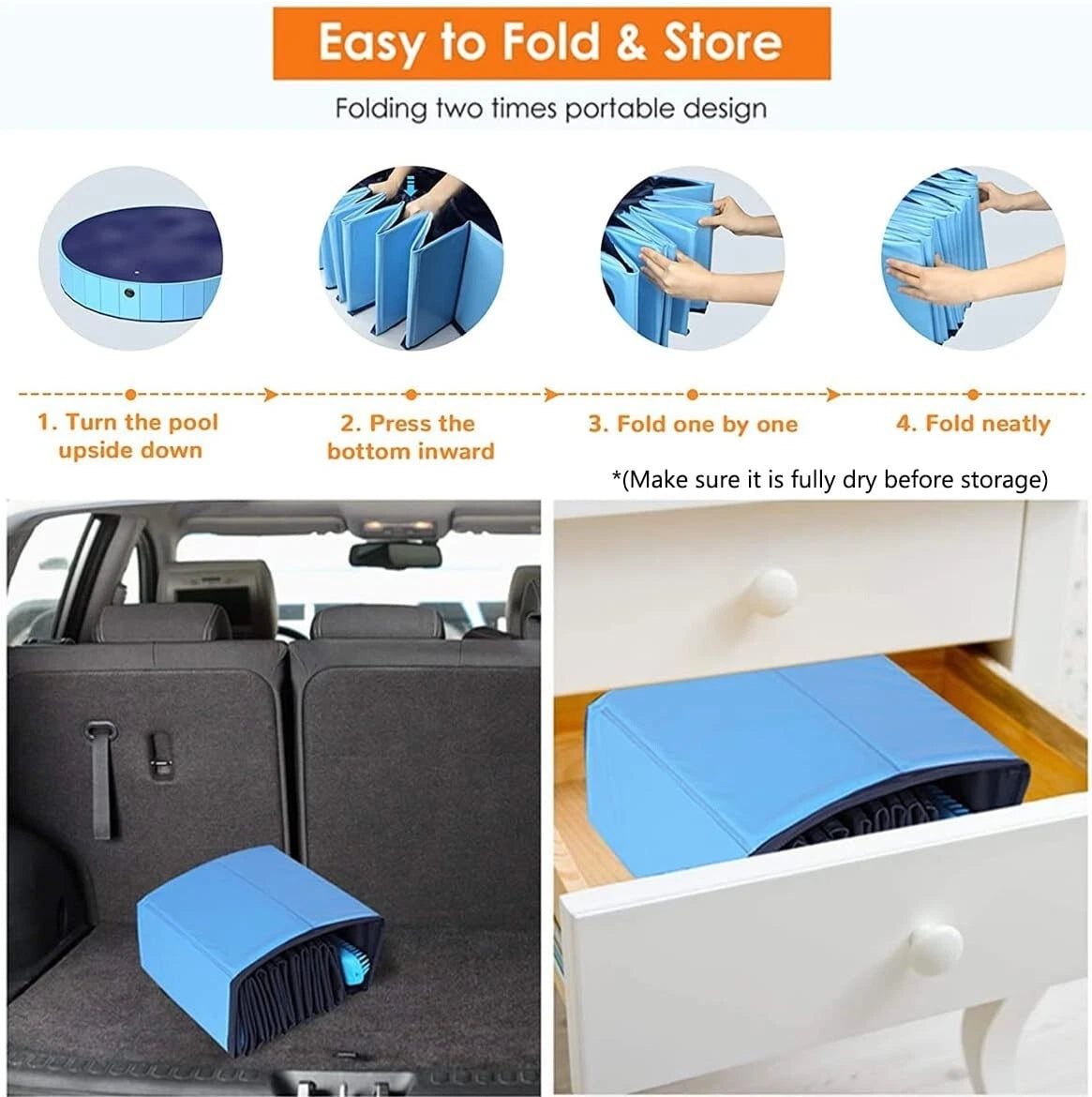 Portable Dog Pool – Foldable Pet Bath & Summer Splash Pool