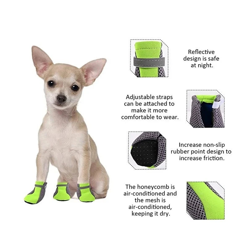 Breathable Waterproof Dog Shoes — Anti-Slip Outdoor Walking Boots for Small Dogs