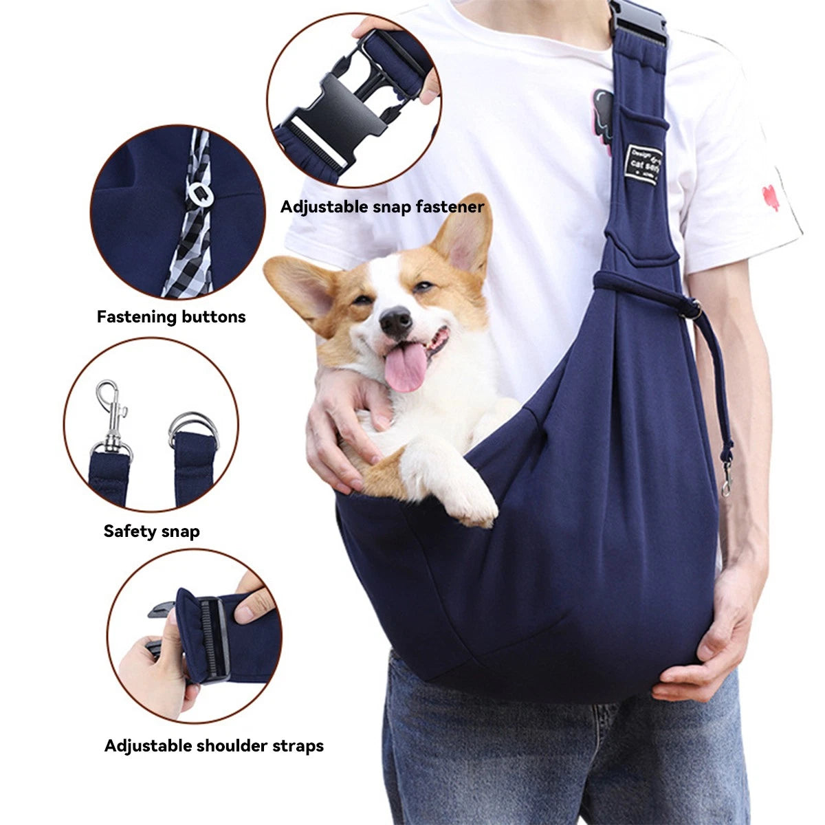 Pet Carrier Bag — Foldable Breathable Sling for Small & Medium Dogs and Cats