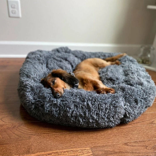 Cosy Calming Pet Bed — Fluffy Donut Cushion for Dogs & Cats