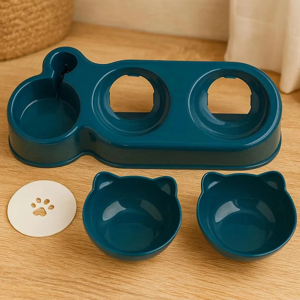 🐱💧 Purrfect Mealtimes — 3-in-1 Cat Food & Water Bowl with Automatic Water Supply
