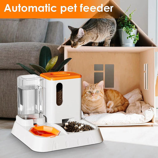 Automatic Cat Feeder & Water Dispenser – 2-in-1 Food & Water Station