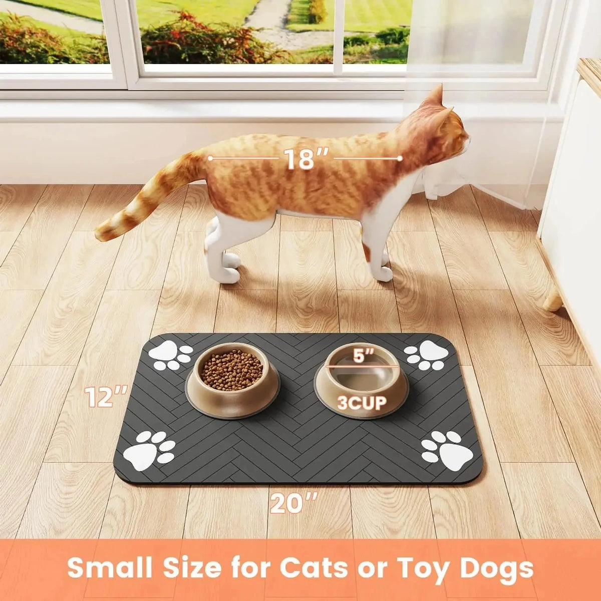 Pet Feeding Mat – Non-Slip Waterproof Placemat for Dogs & Cats