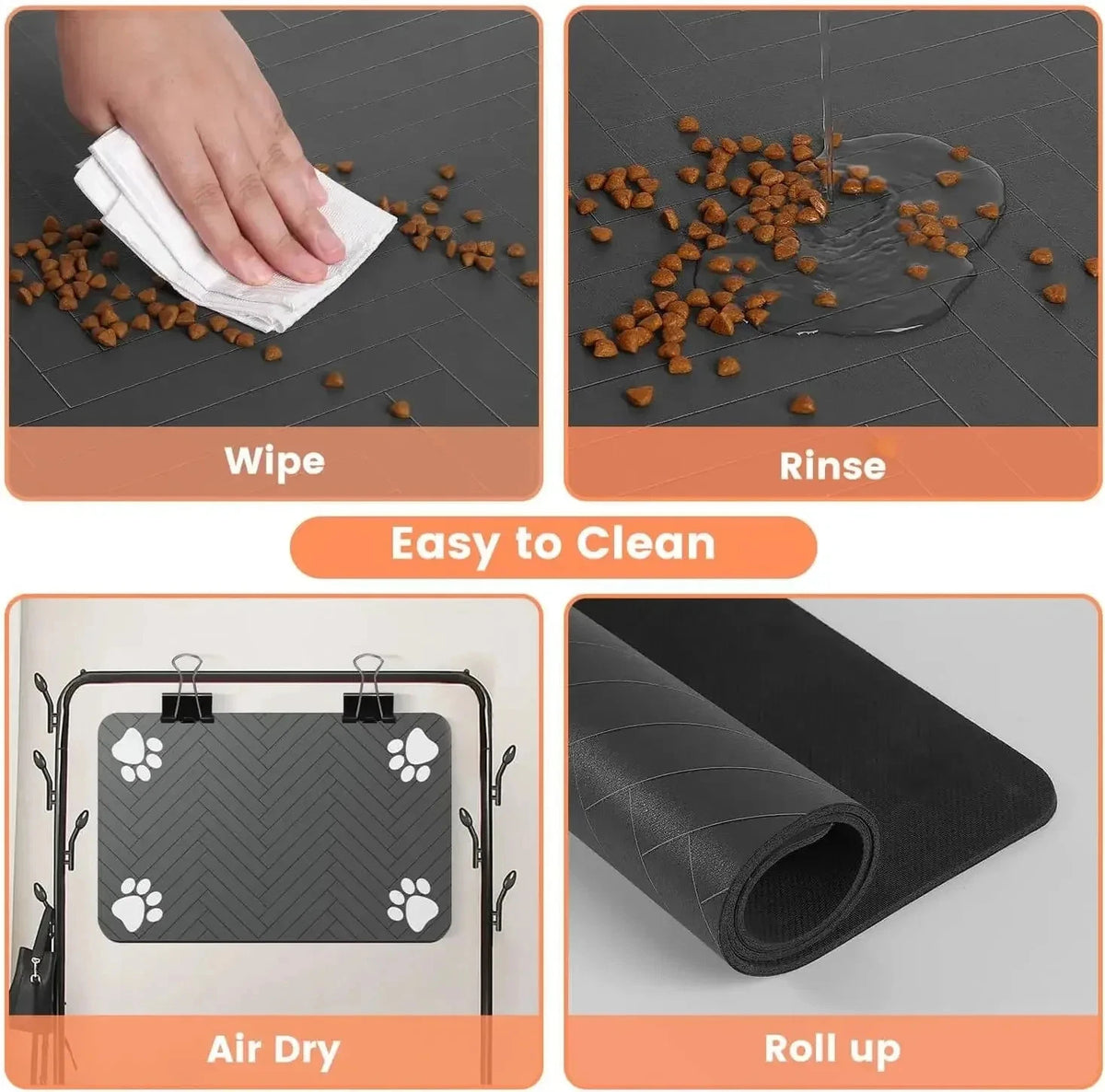 Pet Feeding Mat – Non-Slip Waterproof Placemat for Dogs & Cats