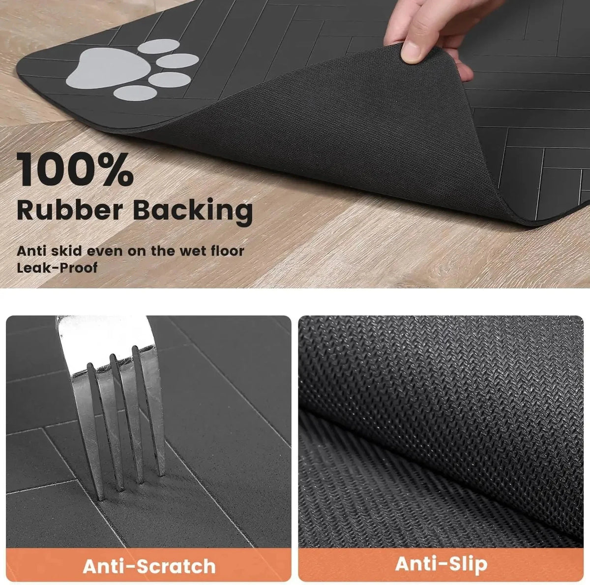 Pet Feeding Mat – Non-Slip Waterproof Placemat for Dogs & Cats