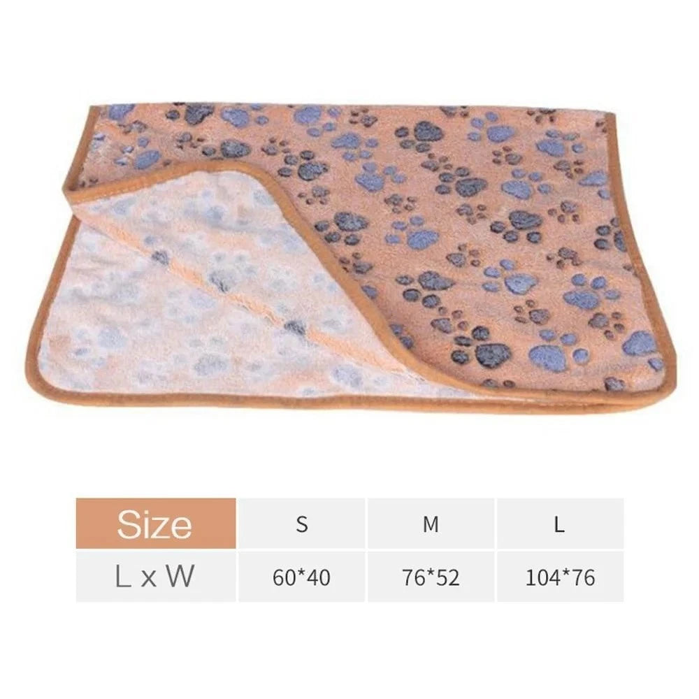 Cosy Pet Blanket — Soft Fleece Paw Print Mat & Bed Cushion for Dogs & Cats
