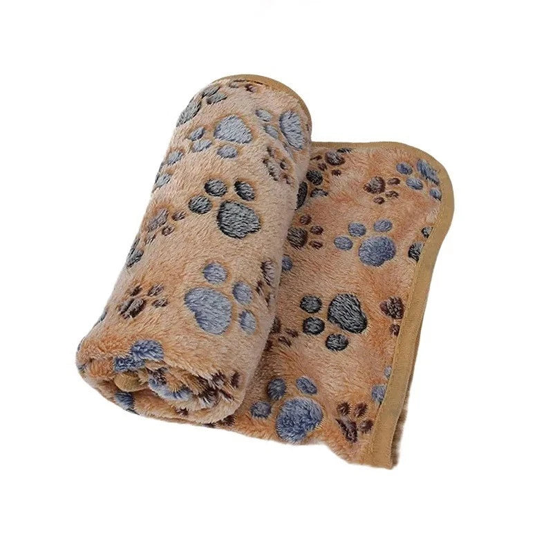 Cosy Pet Blanket — Soft Fleece Paw Print Mat & Bed Cushion for Dogs & Cats
