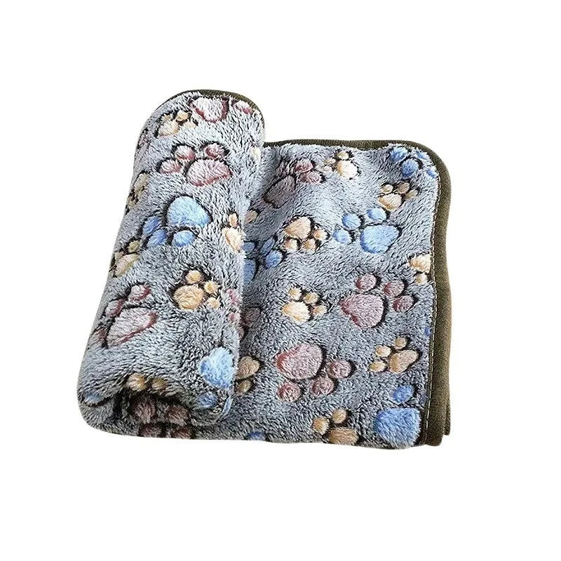 Cosy Pet Blanket — Soft Fleece Paw Print Mat & Bed Cushion for Dogs & Cats