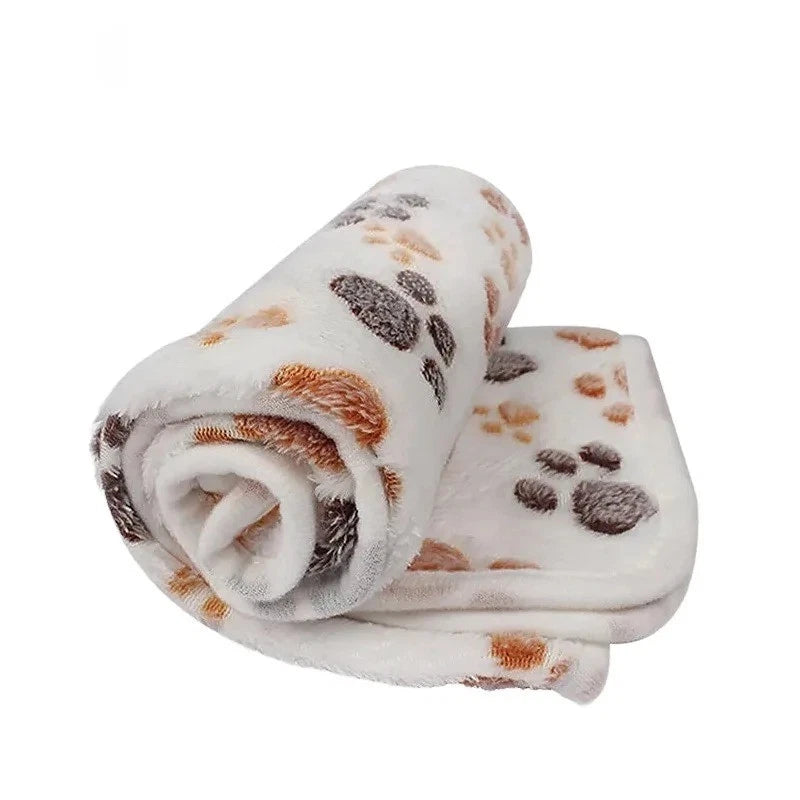 Cosy Pet Blanket — Soft Fleece Paw Print Mat & Bed Cushion for Dogs & Cats