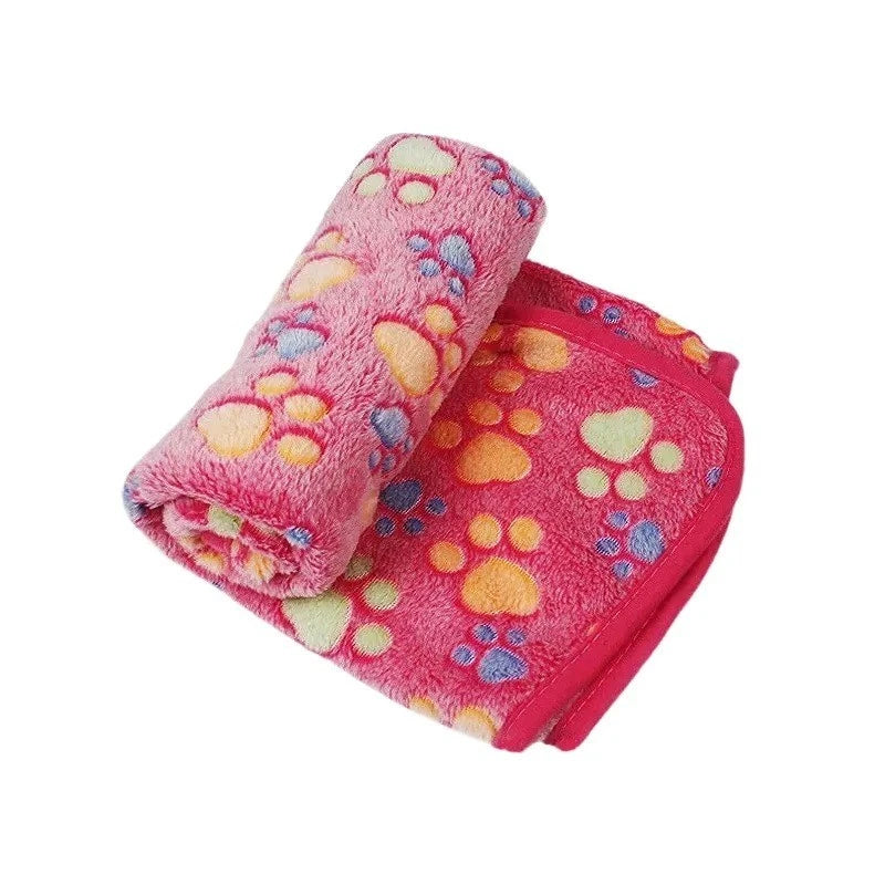 Cosy Pet Blanket — Soft Fleece Paw Print Mat & Bed Cushion for Dogs & Cats