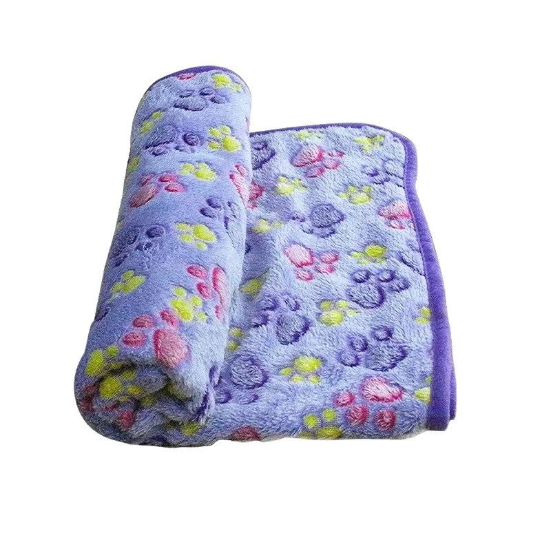 Cosy Pet Blanket — Soft Fleece Paw Print Mat & Bed Cushion for Dogs & Cats