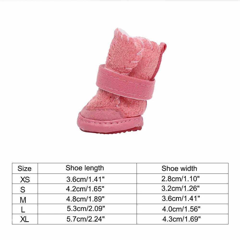 Warm Fleecy Dog Boots — Non-Slip Winter Shoes for Dogs & Puppies