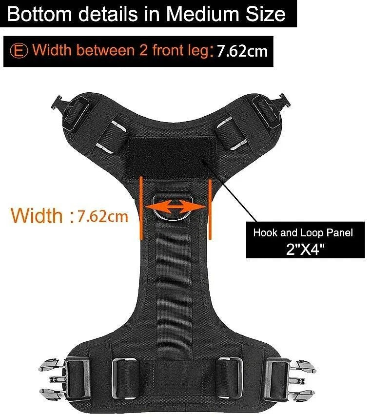 Heavy Duty Tactical Dog Harness – Adjustable Military Training Vest, Leash and Collar