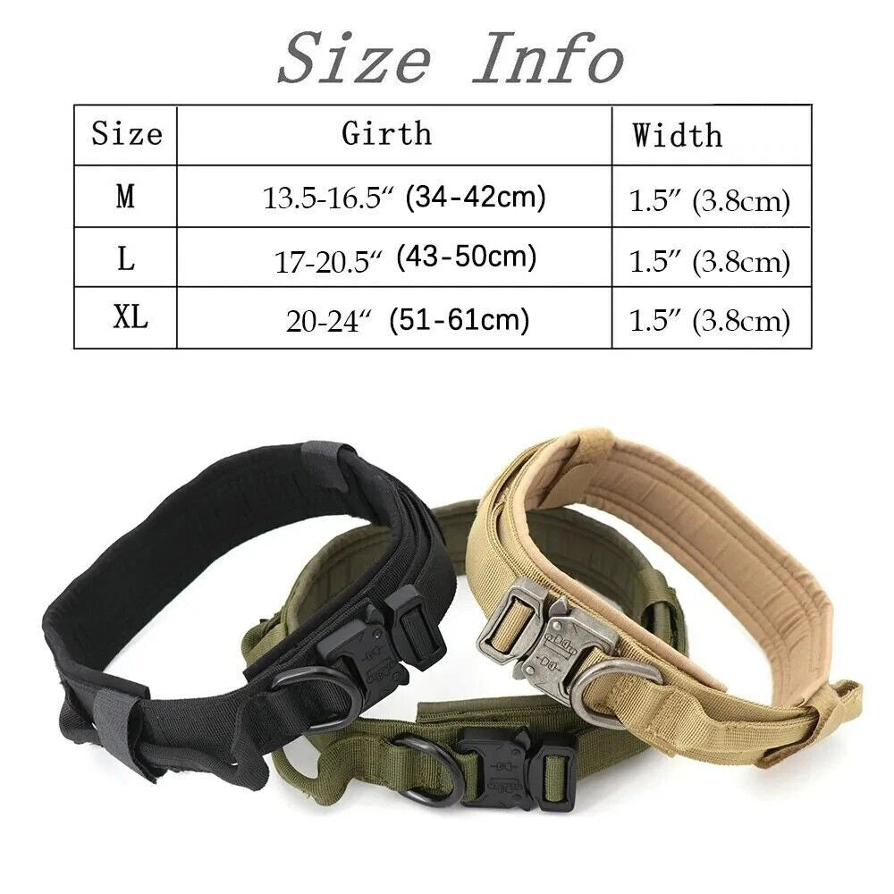 Heavy Duty Tactical Dog Harness – Adjustable Military Training Vest, Leash and Collar