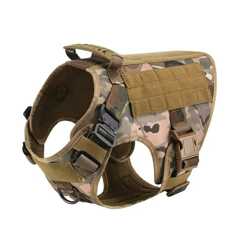 Heavy Duty Tactical Dog Harness – Adjustable Military Training Vest Only and Vest with Leash