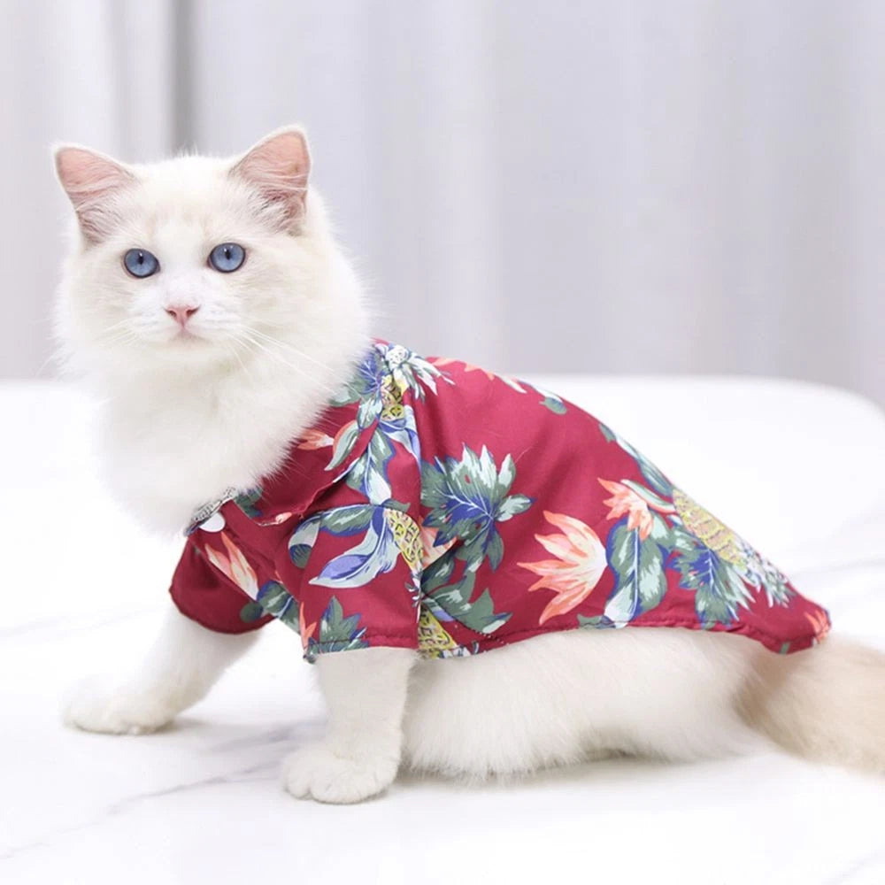 Hawaiian Pet Shirt — Breathable Tropical Summer Pet Shirt for Dogs & Cats