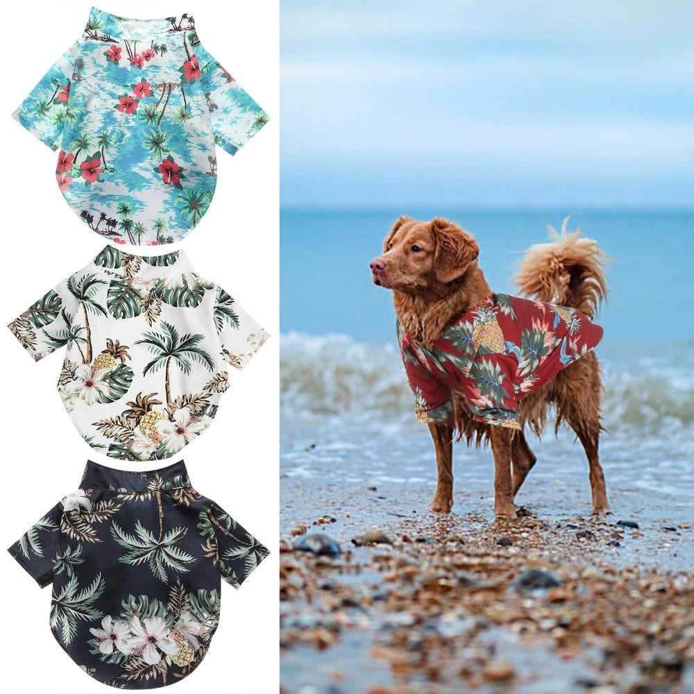 Hawaiian Pet Shirt — Breathable Tropical Summer Pet Shirt for Dogs & Cats