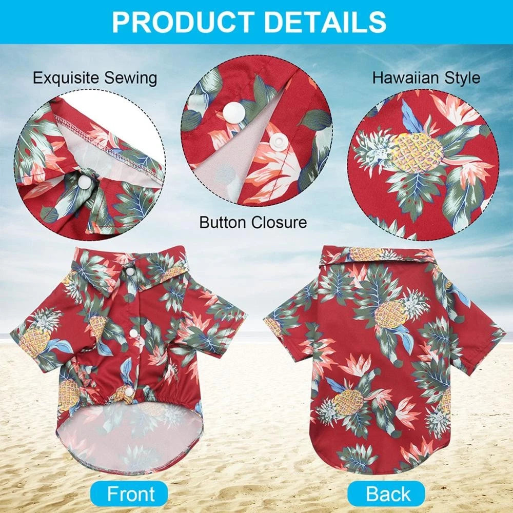 Hawaiian Pet Shirt — Breathable Tropical Summer Pet Shirt for Dogs & Cats