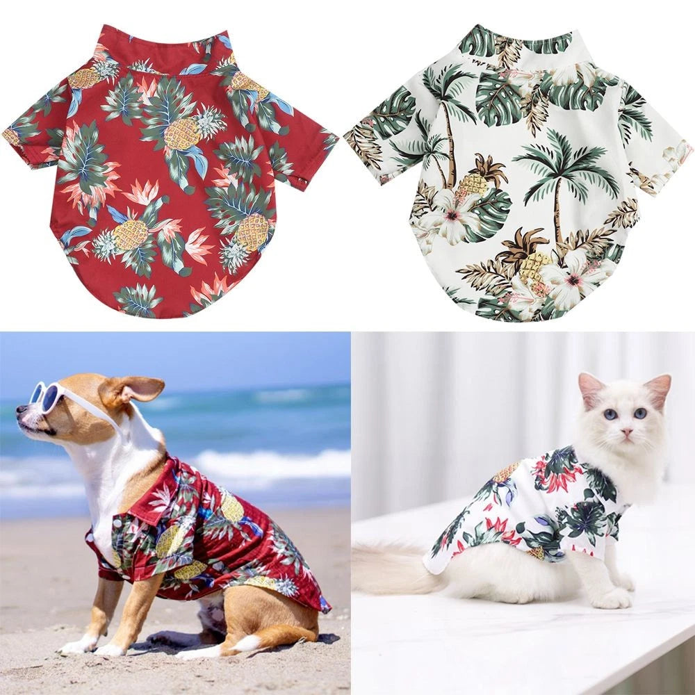 Hawaiian Pet Shirt — Breathable Tropical Summer Pet Shirt for Dogs & Cats