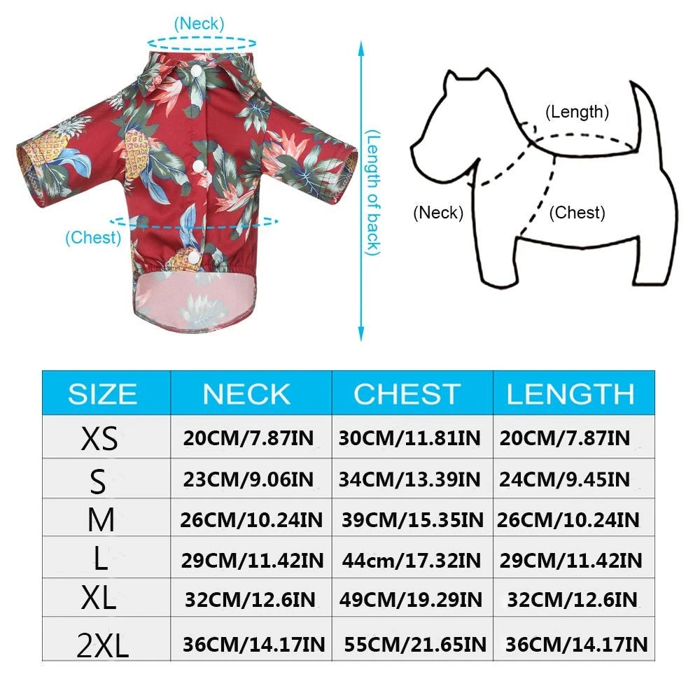 Hawaiian Pet Shirt — Breathable Tropical Summer Pet Shirt for Dogs & Cats