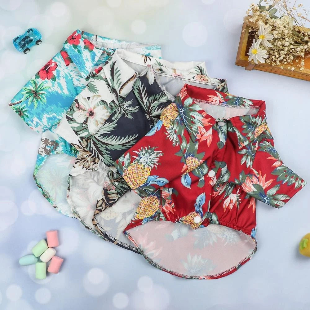 Hawaiian Pet Shirt — Breathable Tropical Summer Pet Shirt for Dogs & Cats