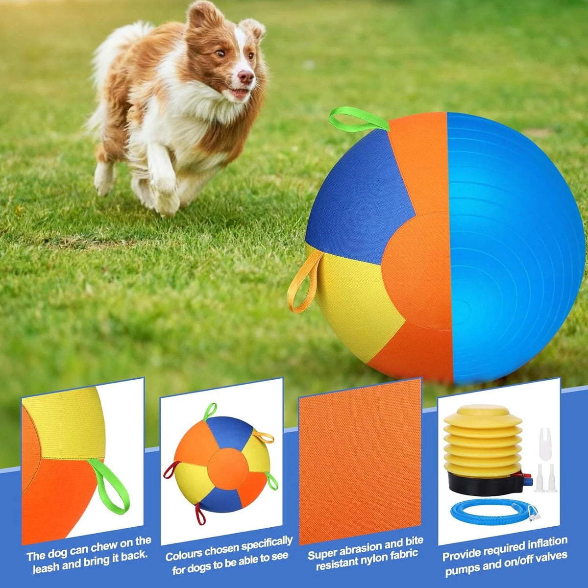 Large Dog Herding Ball — Interactive Inflatable Toy for Active Play