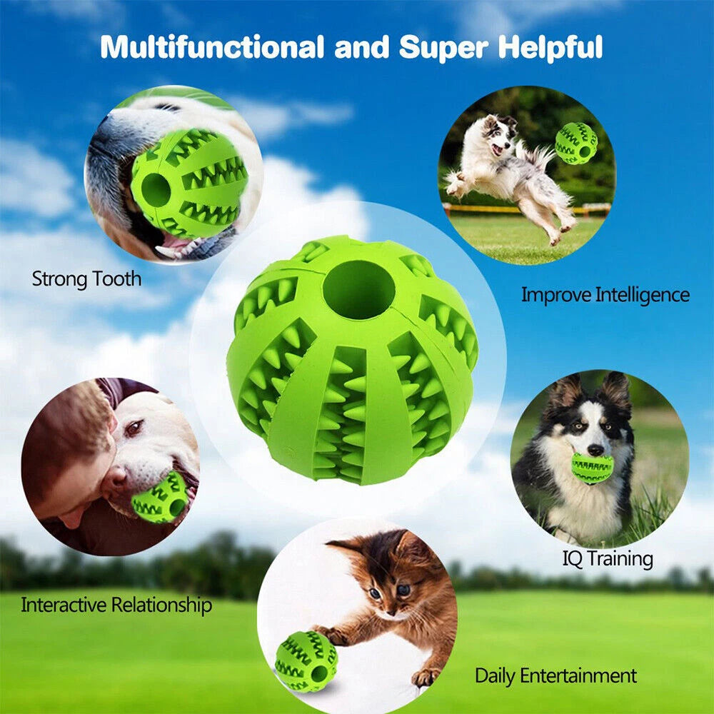 Interactive Dog Treat Ball — Puzzle, Chew & Teething Toy for Puppies & Dogs