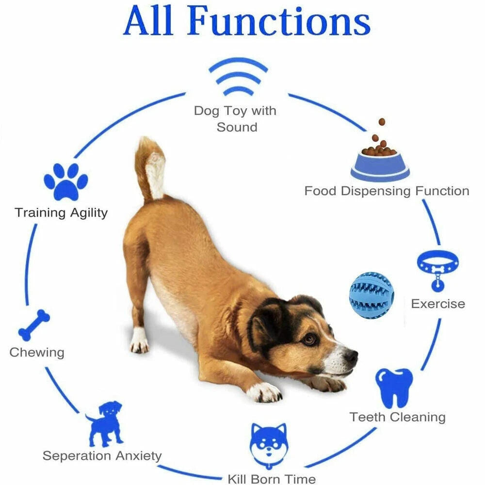 Interactive Dog Treat Ball — Puzzle, Chew & Teething Toy for Puppies & Dogs