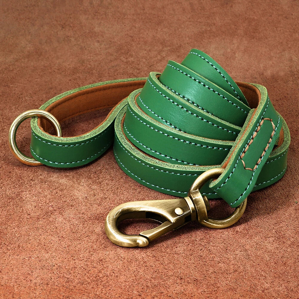 Genuine Leather Dog Lead – Strong Walking & Training Leash