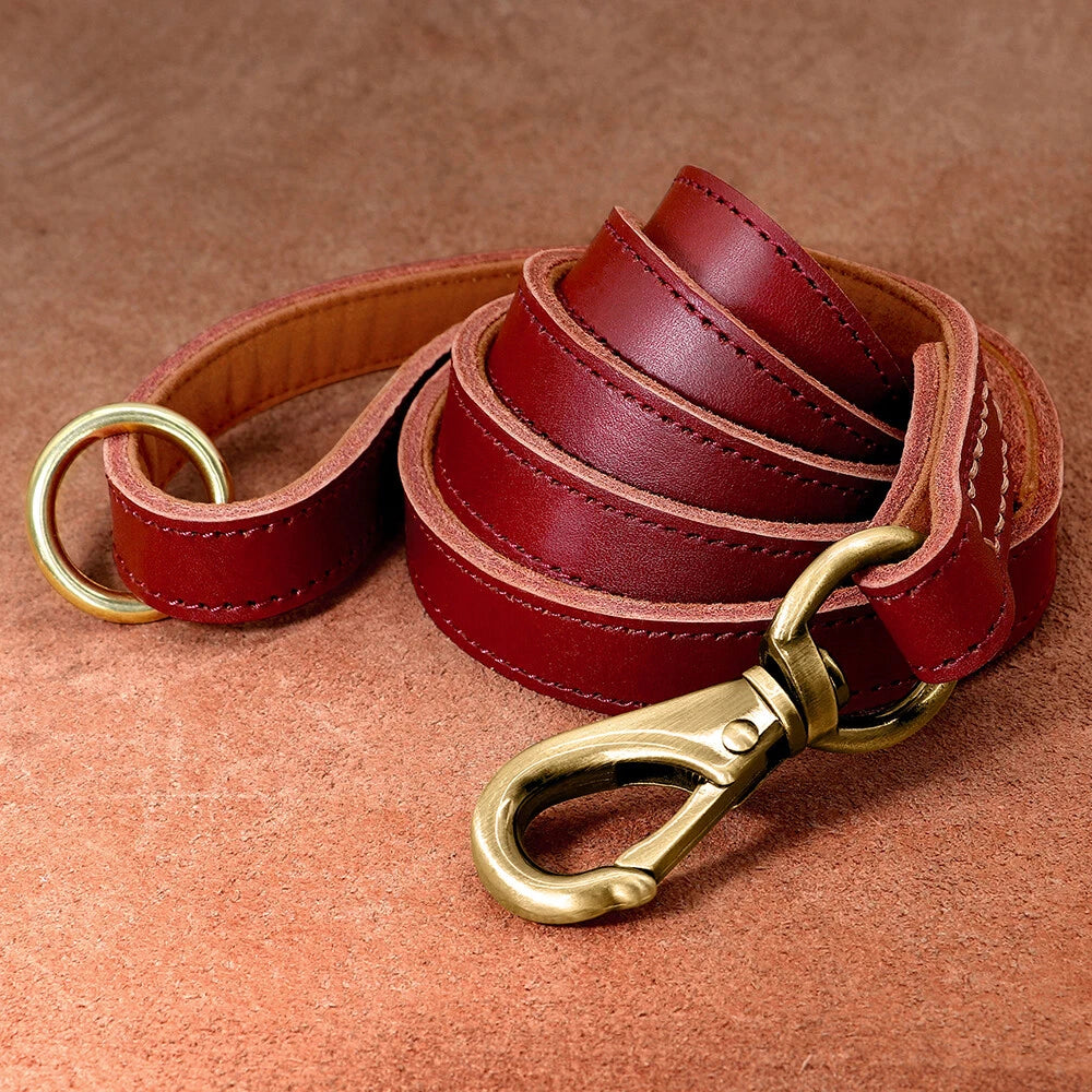 Genuine Leather Dog Lead – Strong Walking & Training Leash