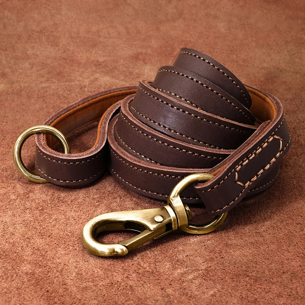 Genuine Leather Dog Lead – Strong Walking & Training Leash