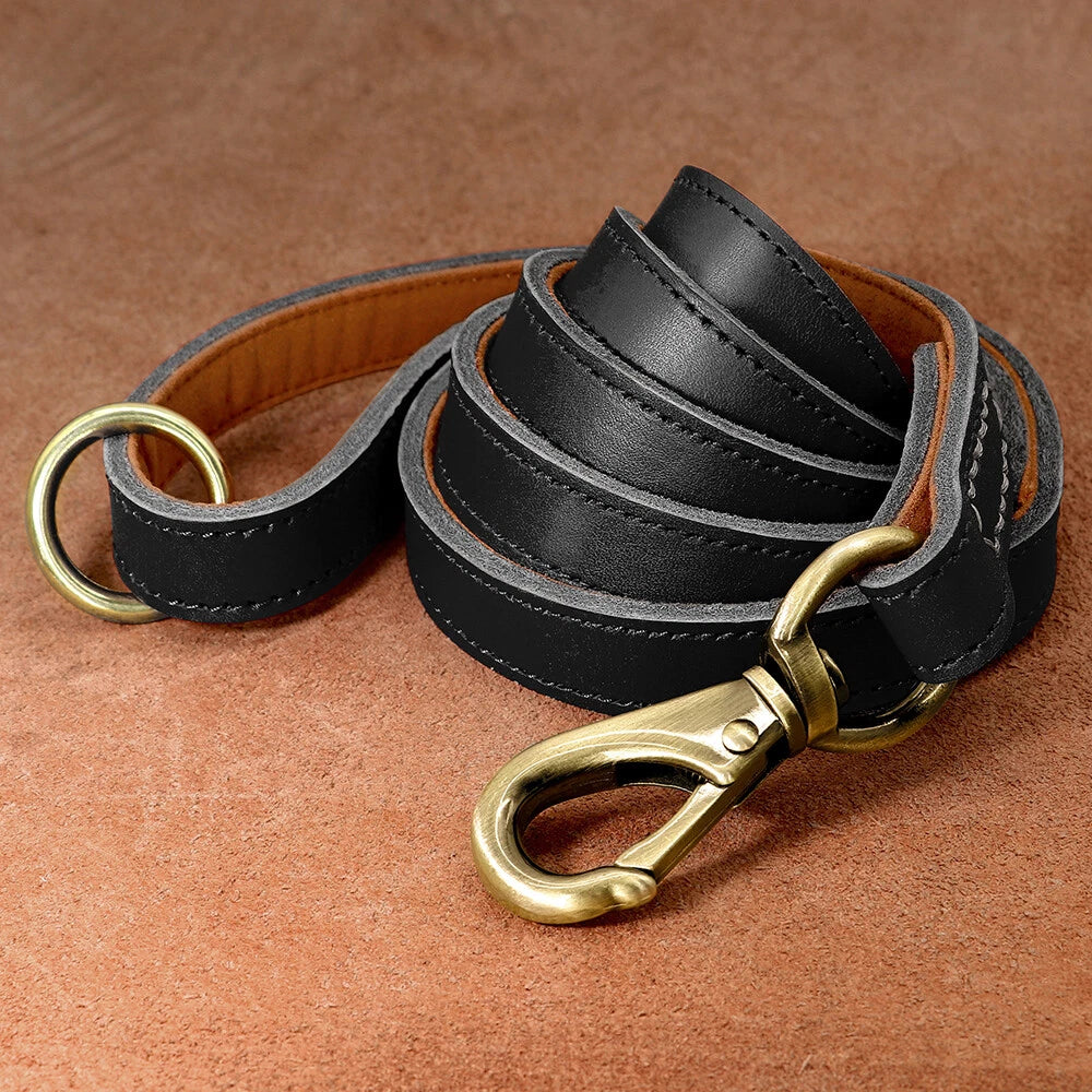 Genuine Leather Dog Lead – Strong Walking & Training Leash