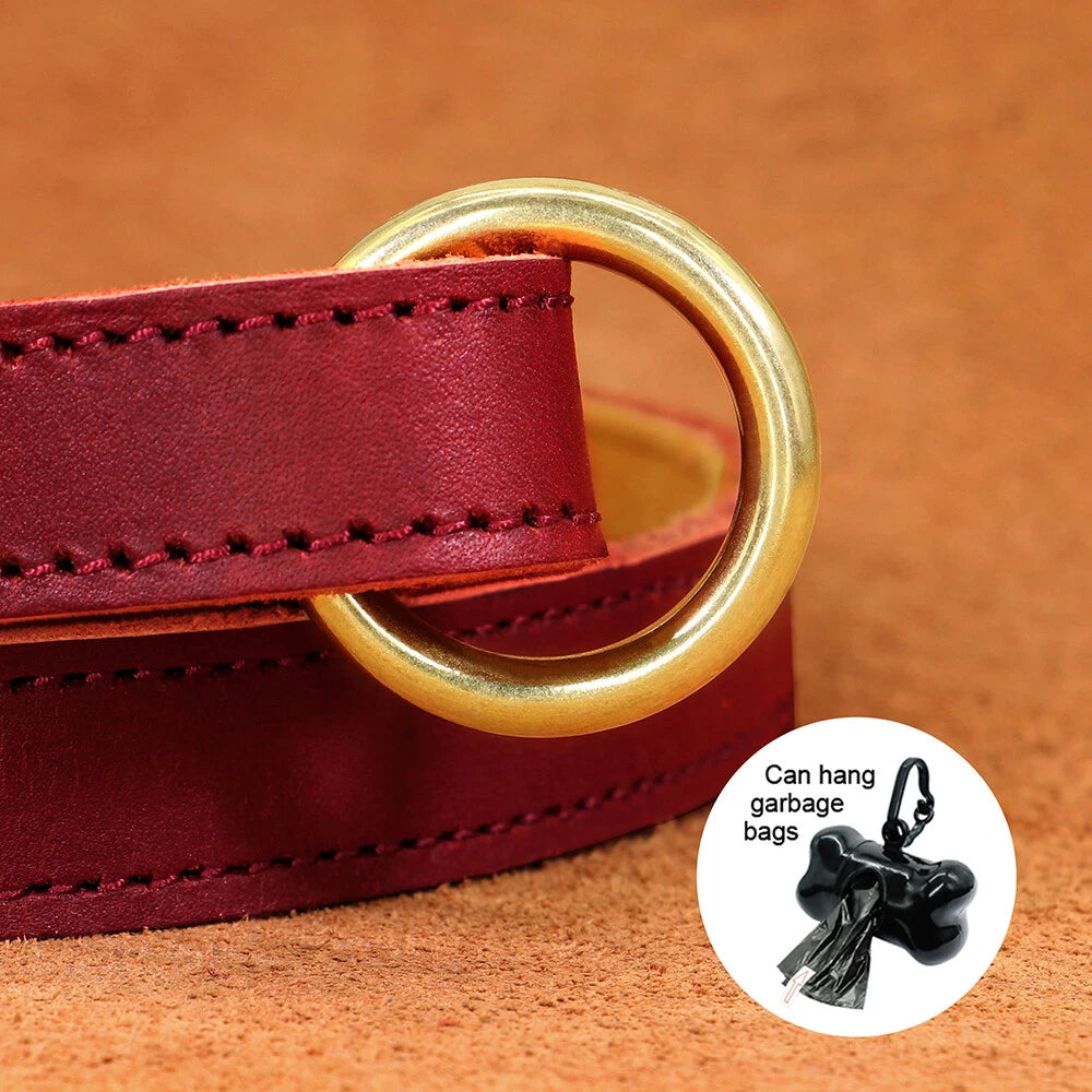 Genuine Leather Dog Lead – Strong Walking & Training Leash