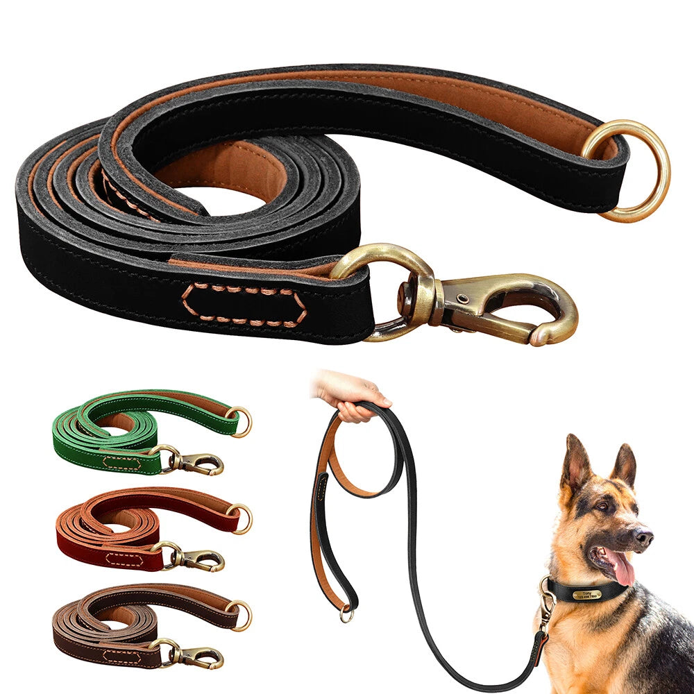 Genuine Leather Dog Lead – Strong Walking & Training Leash