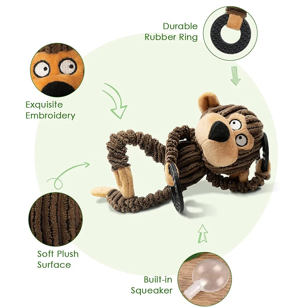 Squeaky Plush Dog Toy – Fun Interactive Puppy Toy