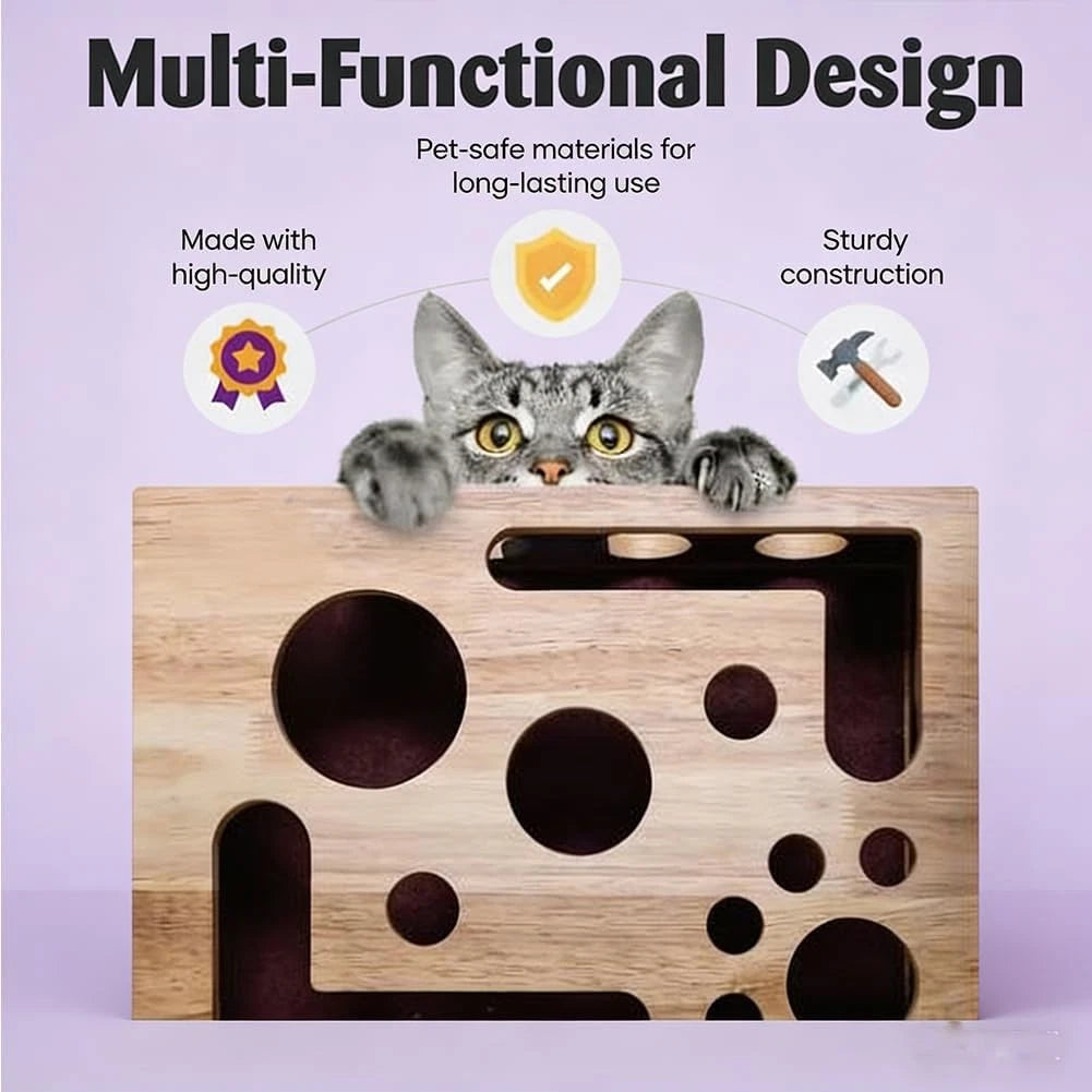 Scratch Puzzle Enrichment Box — Natural Nail Filing & Stress-Free Claw Care