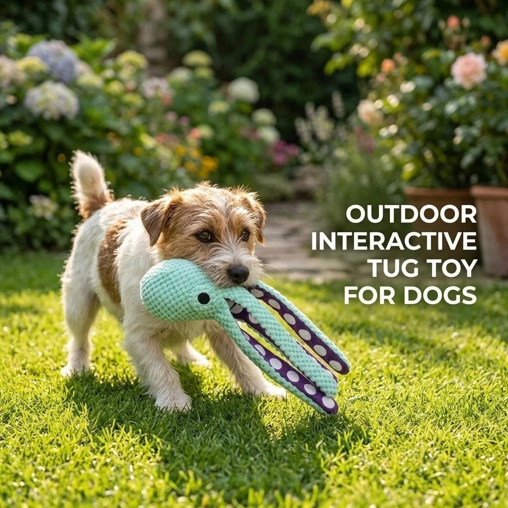 Plush Octopus Dog Toy — Interactive Squeaky Chew Toy for Small & Large Dogs