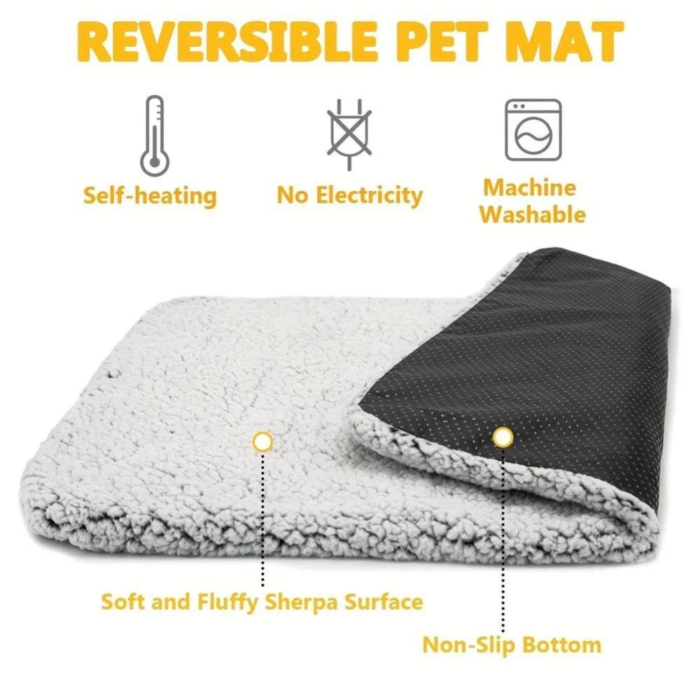 Winter Self-Heating Pet Mat — Cosy Thermal Blanket for Dogs & Cats