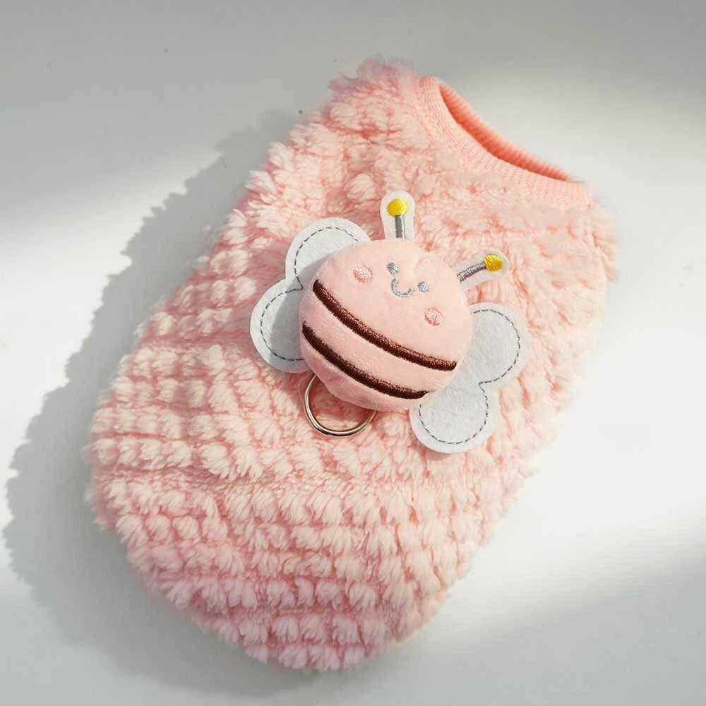 Cosy Paws — Plush Fleece Winter Sweater with Animal Detail & Lead Loop