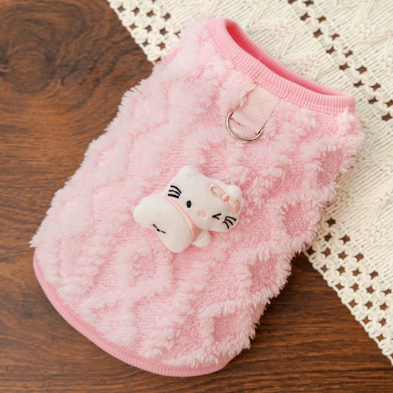 Cosy Paws — Plush Fleece Winter Sweater with Animal Detail & Lead Loop