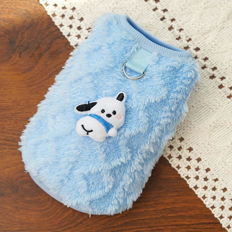 Cosy Paws — Plush Fleece Winter Sweater with Animal Detail & Lead Loop
