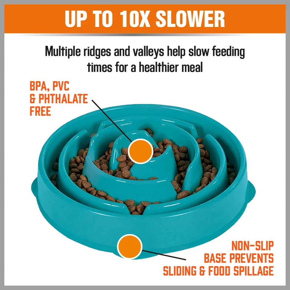 Slow Feeder Dog Bowl – Anti-Slip Interactive Food Bowl for Dogs & Puppies