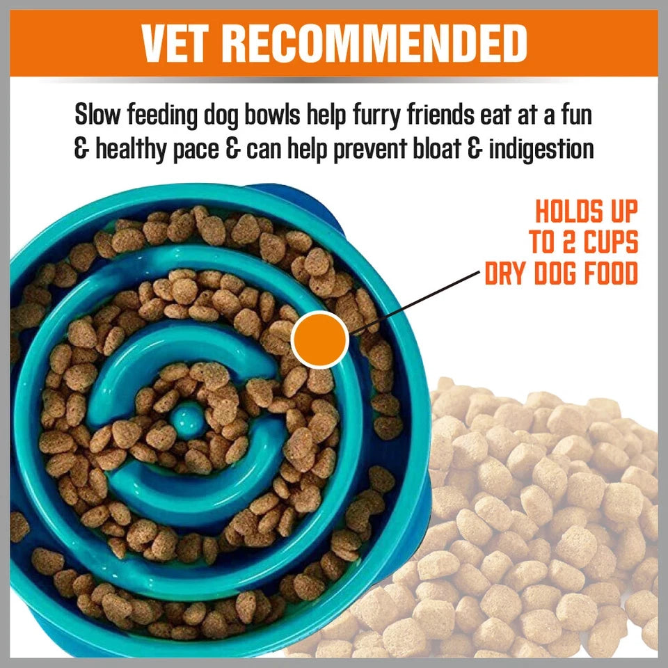Slow Feeder Dog Bowl – Anti-Slip Interactive Food Bowl for Dogs & Puppies