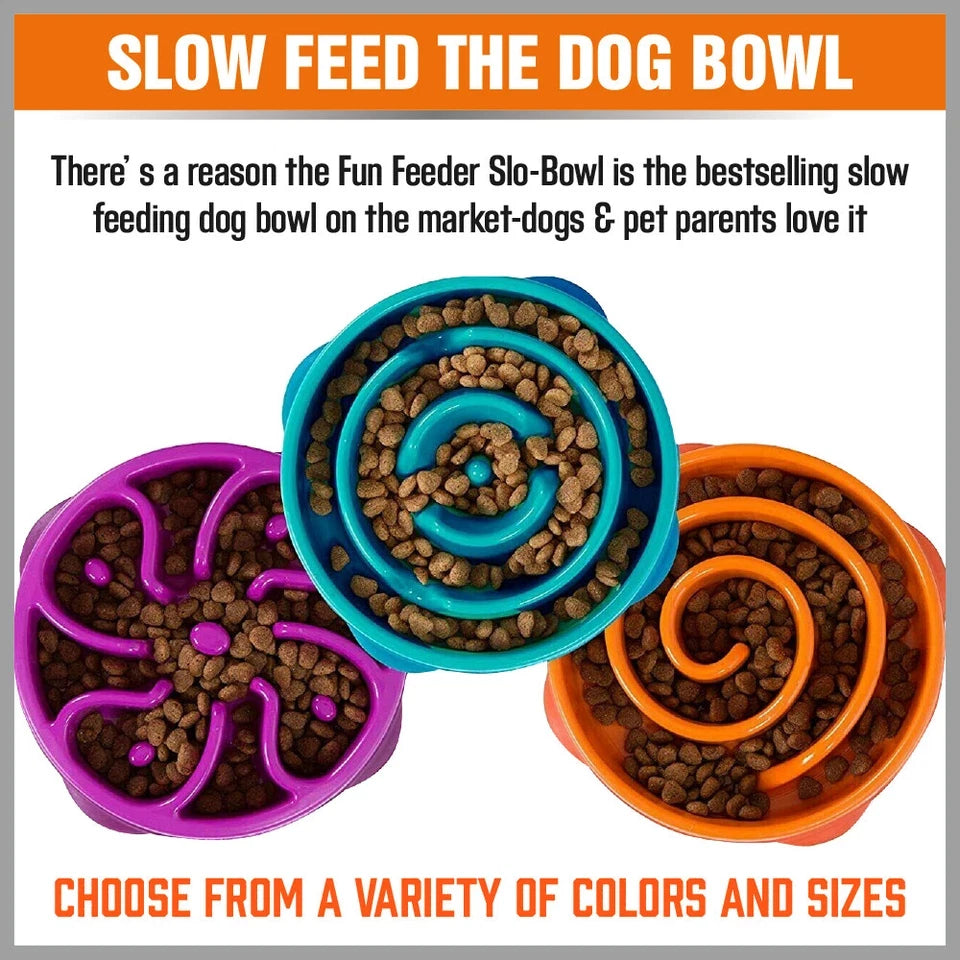 Slow Feeder Dog Bowl – Anti-Slip Interactive Food Bowl for Dogs & Puppies