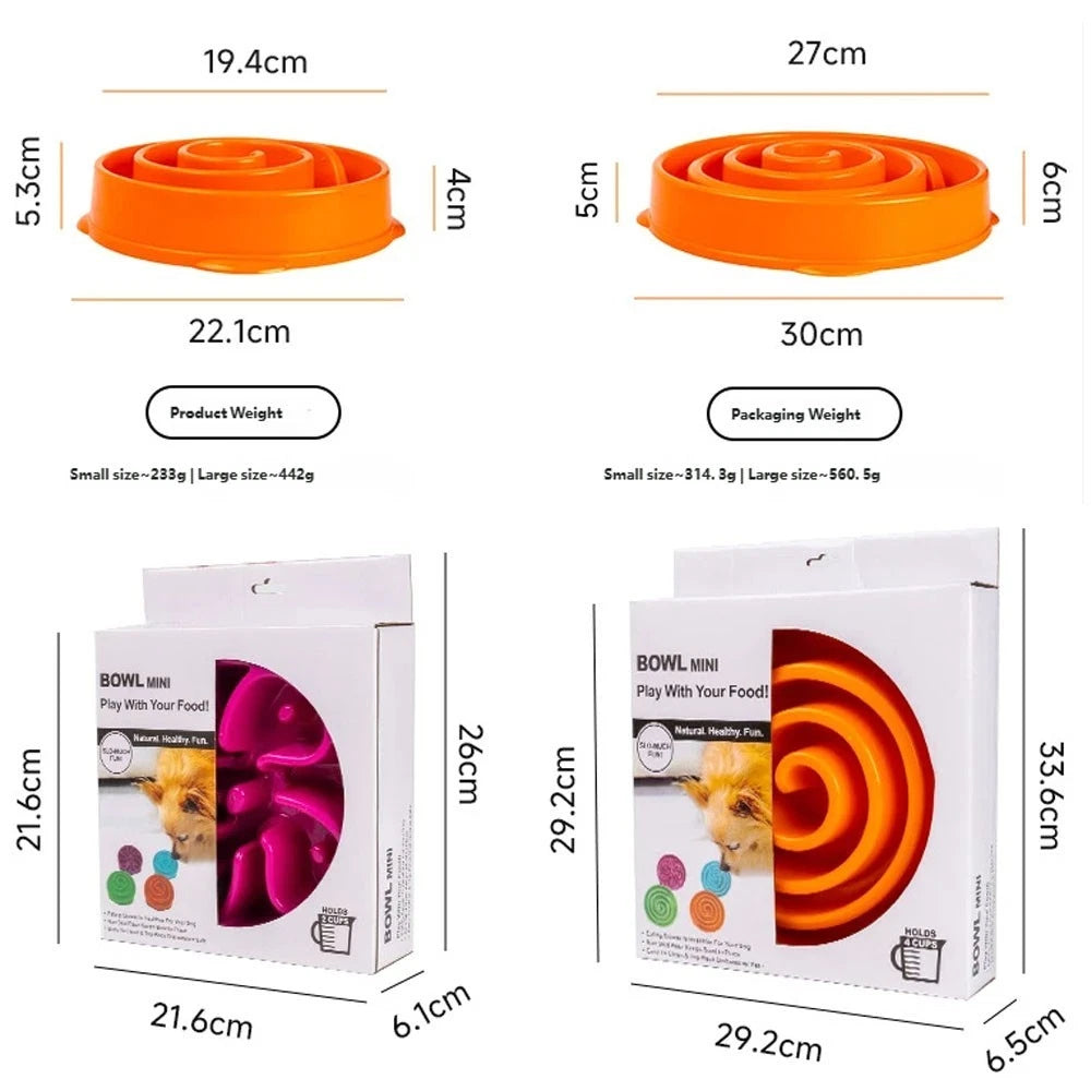 Slow Feeder Dog Bowl – Anti-Slip Interactive Food Bowl for Dogs & Puppies