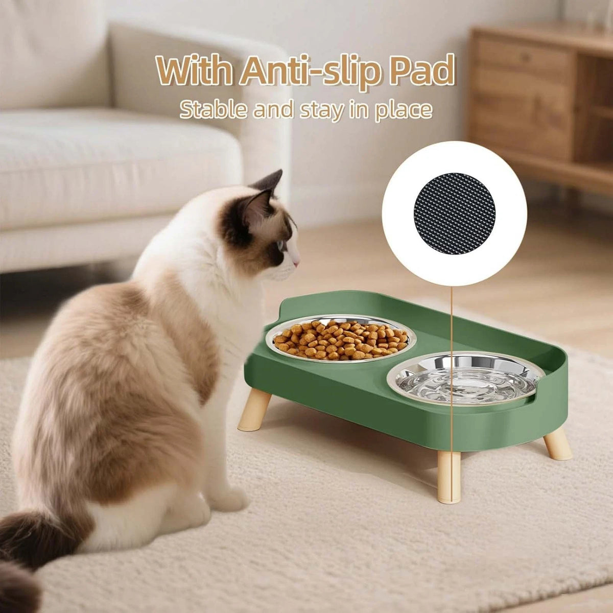 Raised Dog & Cat Bowls – Elevated Double Stainless Steel Food & Water Feeder