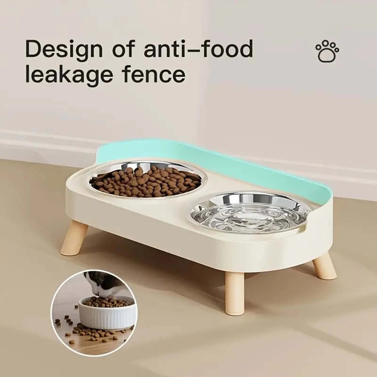 Raised Dog & Cat Bowls – Elevated Double Stainless Steel Food & Water Feeder