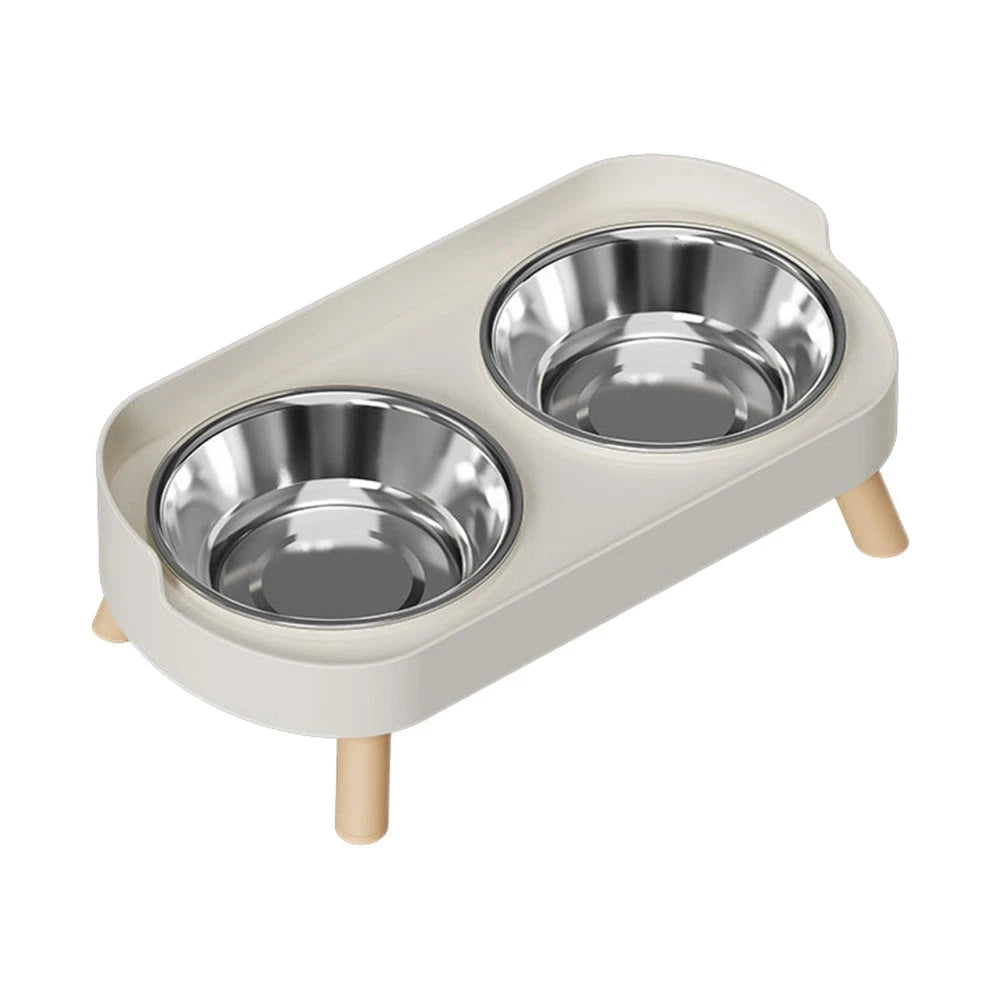 Raised Dog & Cat Bowls – Elevated Double Stainless Steel Food & Water Feeder