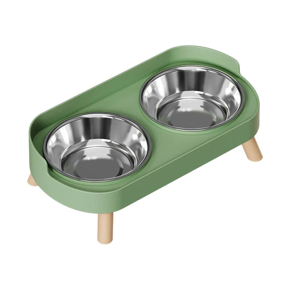 Raised Dog & Cat Bowls – Elevated Double Stainless Steel Food & Water Feeder